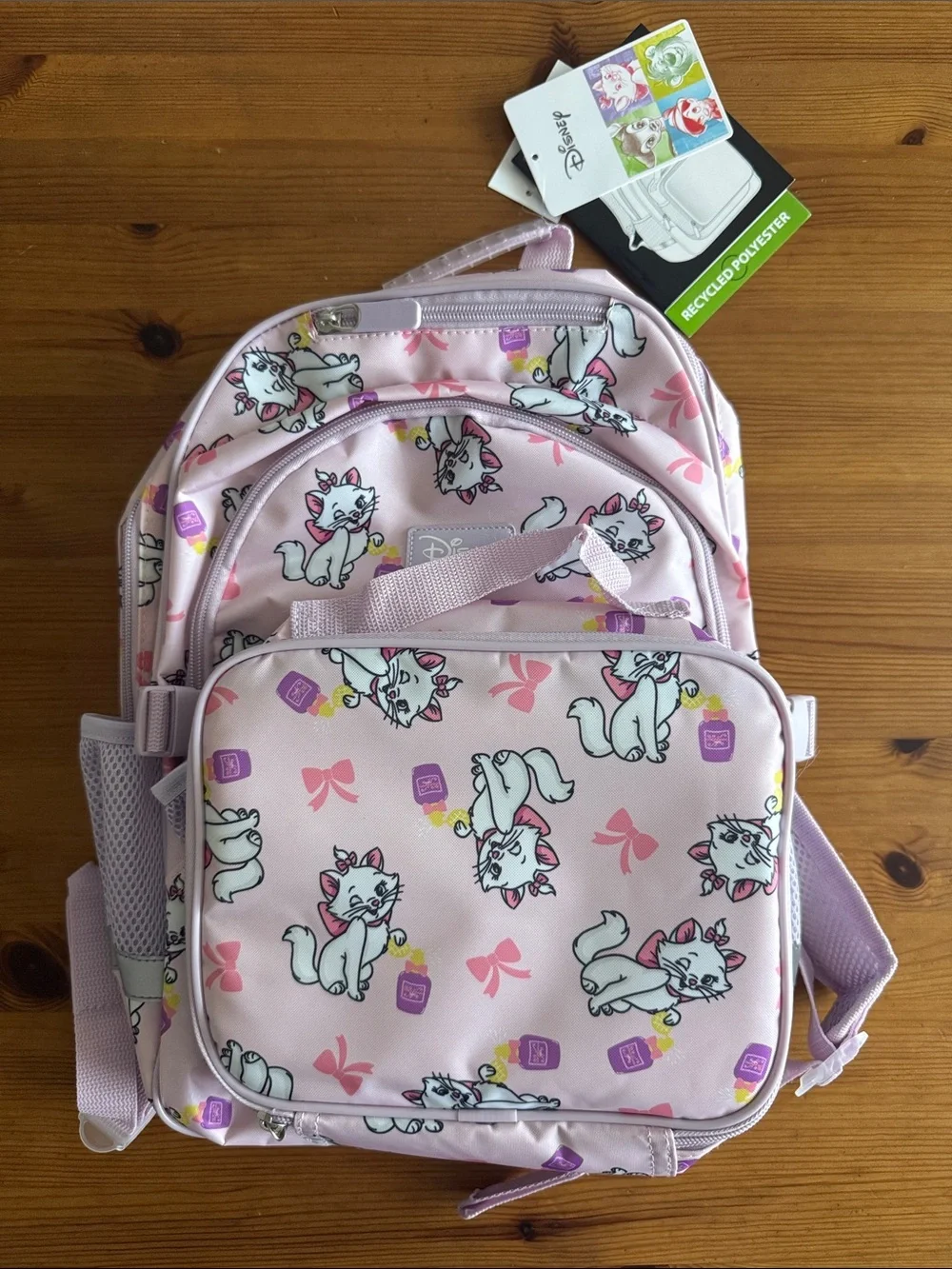 Disney Pink Aristocats “Marie” Kids Backpack with Matching Lunch Box Bag